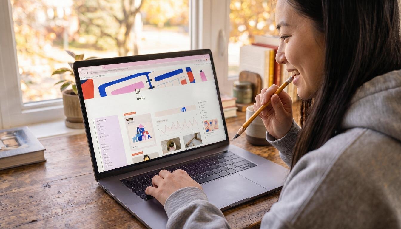 Okeanid ADHD Notion planner displayed on a laptop
